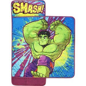 Marvel Super Hero Adventures Hulk Smash Nap Mat - Built-in Pillow and Blanket